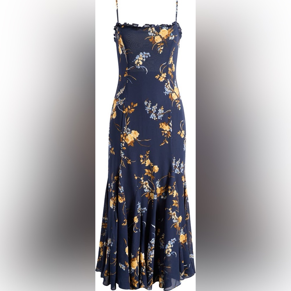 Reformation Lilibet Floral Ruffle Dress Seychelle 4